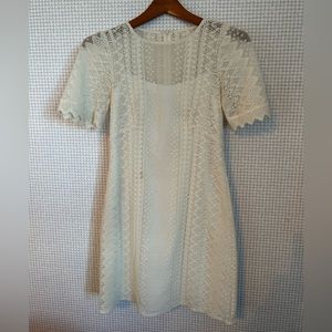 Nanette Lepore Size 0 White Lace Dress with Slip
